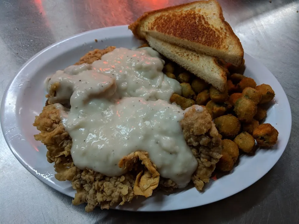 Lunch Chicken Fried Steak with Okra